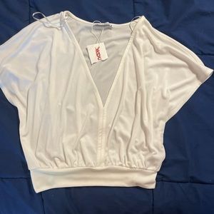 Zara flowy crop top white